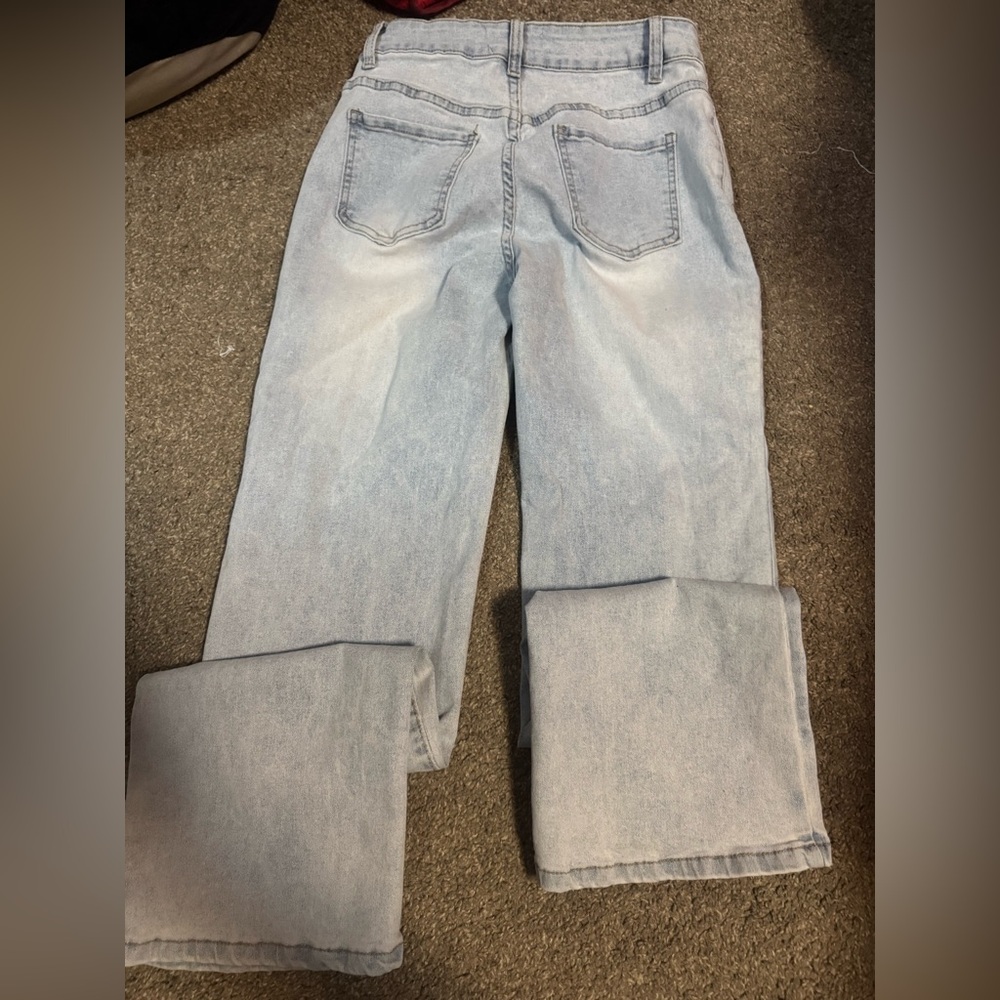 BAMBOO Light Blue Straight Leg Jeans